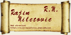 Rajin Miletović vizit kartica
